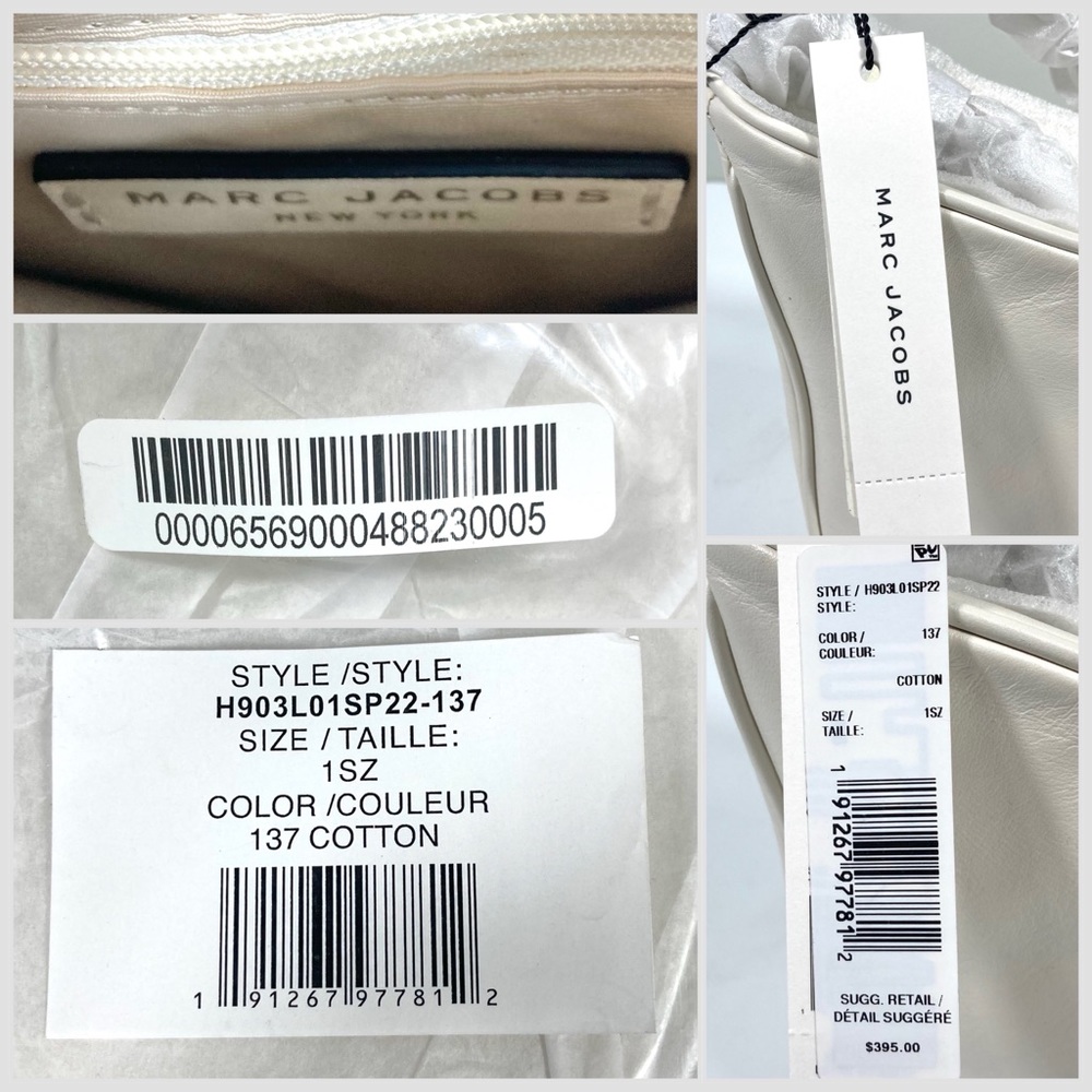 Marc Jacobs Tempo Baguette Leather Shoulder Bag in Cotton Color NEW H903L01SP22 - Picture 16 of 16